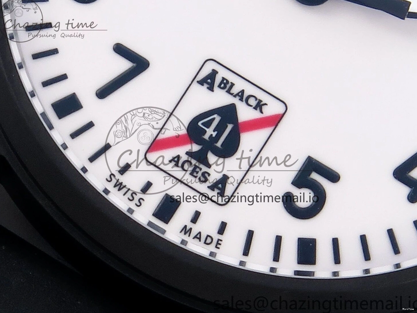 MIROTIME 0307 TravelReady Pilot IW326905 Black Aces M+F 1:1 Best Edition White Dial on Black Rubber Strap MY 7000